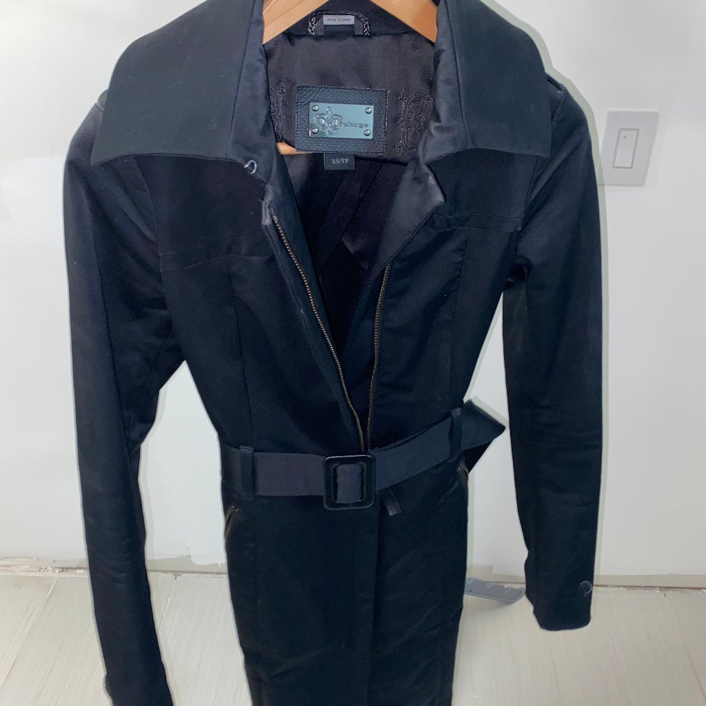 Mackage Black Trench Coat Xs
